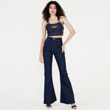 CALÇA BOCA DE SINO JEANS BRUTO BLUE