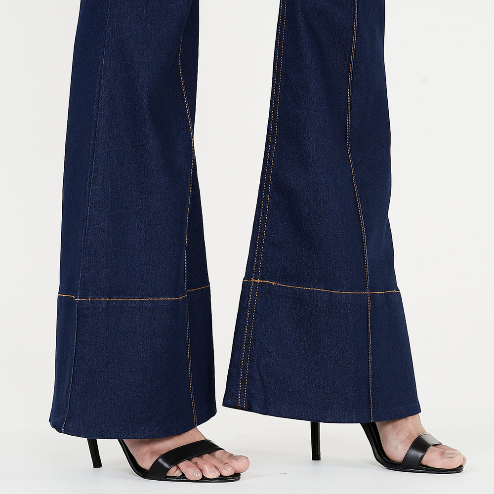 CALÇA BOCA DE SINO JEANS BRUTO BLUE