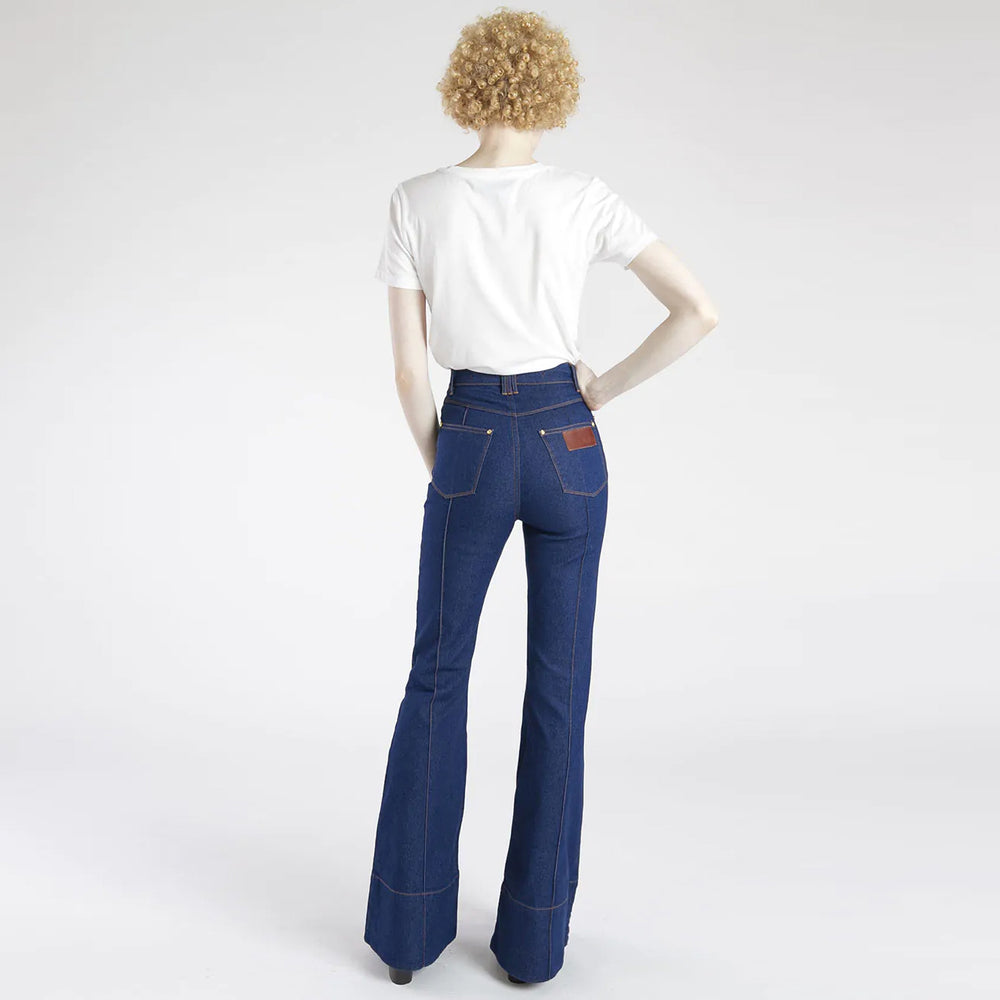 CALÇA BOCA DE SINO JEANS BRUTO BLUE