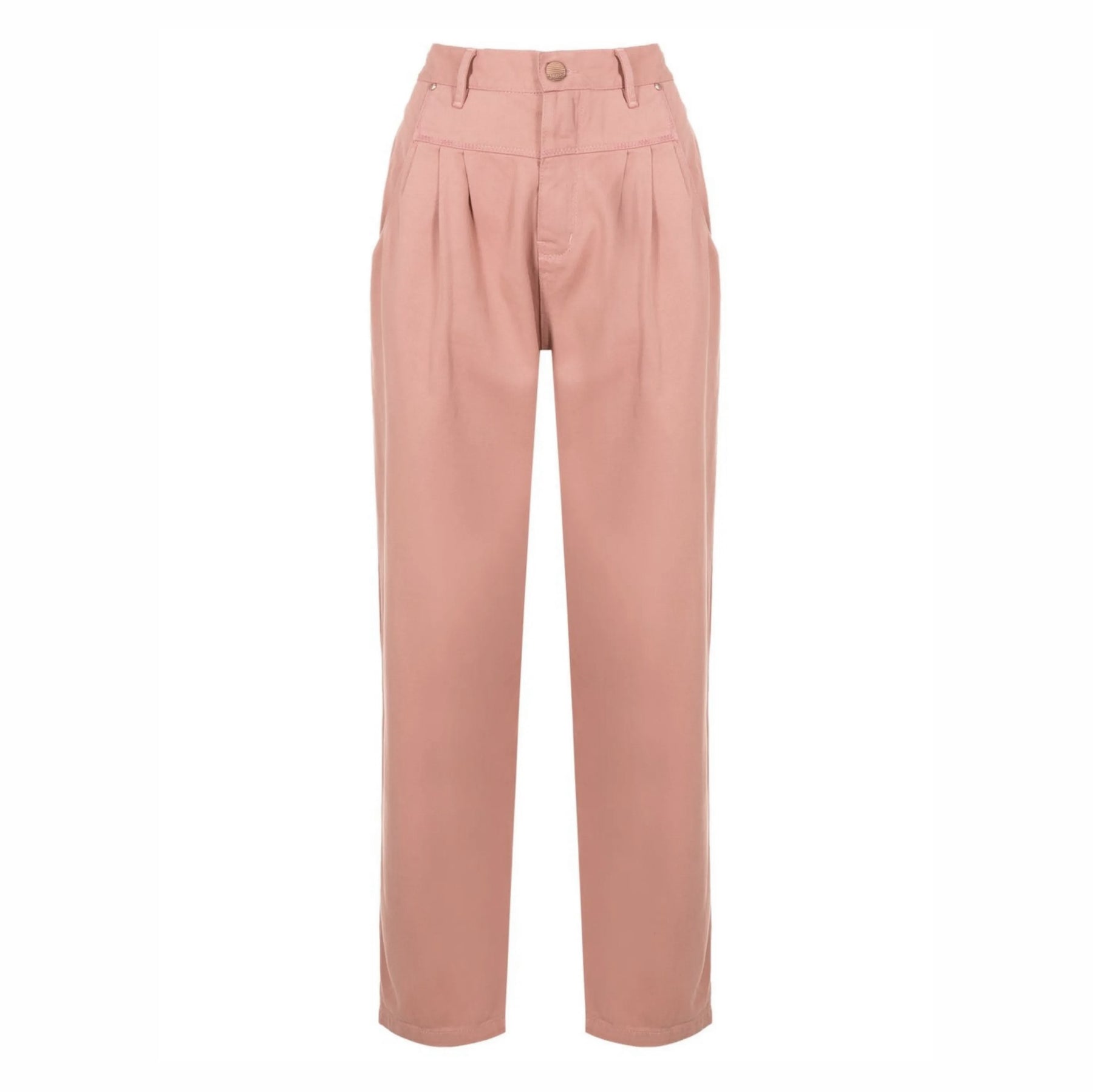 CALÇA PREGAS SARJA APRICOT