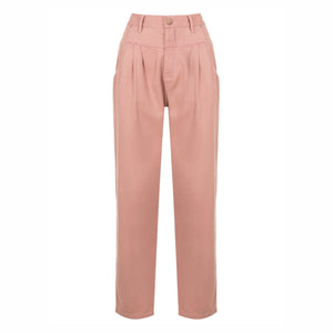 CALÇA PREGAS SARJA APRICOT