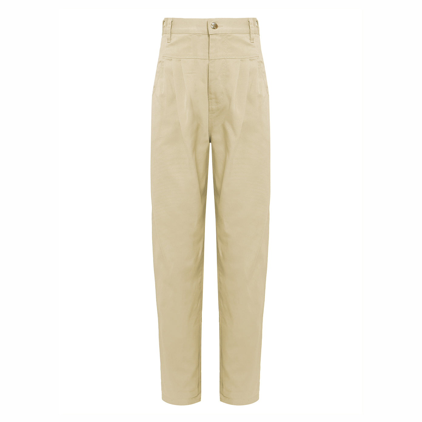 CALÇA PREGAS SARJA VANILA