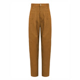 CALÇA PREGAS SARJA OCRE