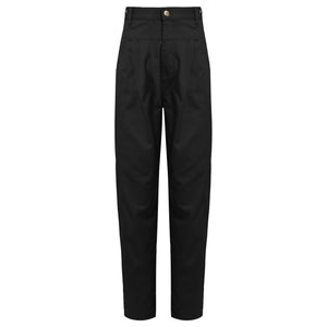 CALÇA PREGAS SARJA PRETA