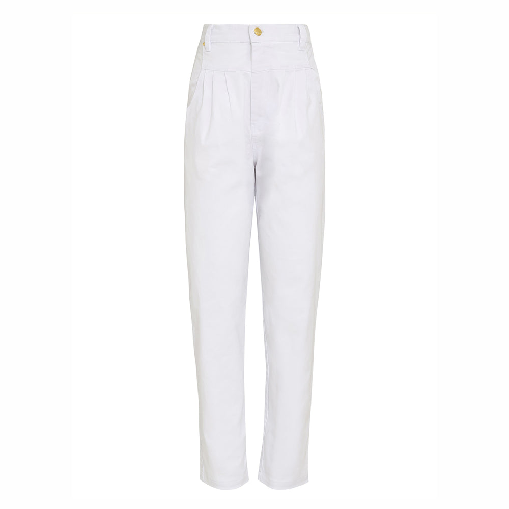 CALÇA PREGAS SARJA BRANCA