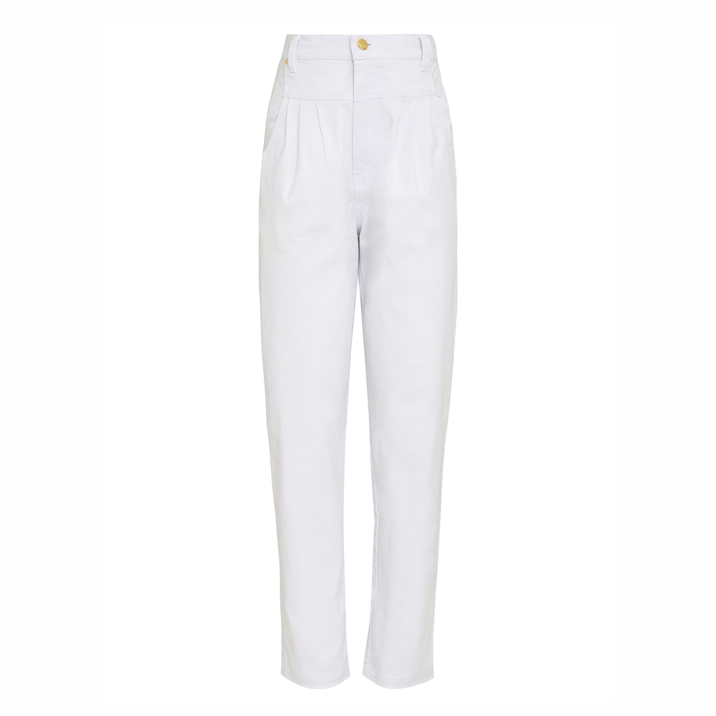 CALÇA PREGAS SARJA BRANCA