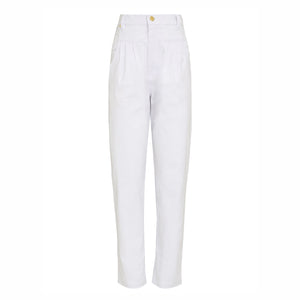 CALÇA PREGAS SARJA BRANCA