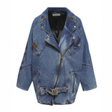 JAQUETA OVERSIZED PERFECTO JEANS AZUL MÉDIO