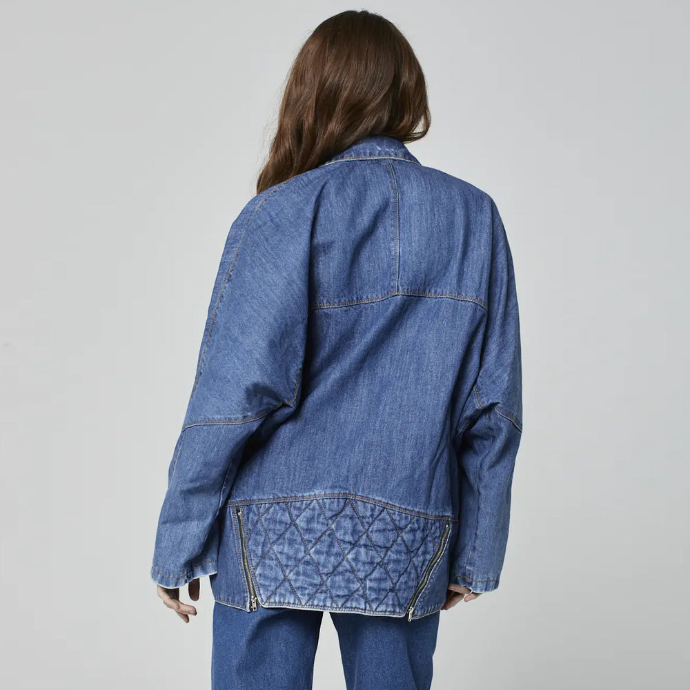 JAQUETA OVERSIZED PERFECTO JEANS AZUL MÉDIO