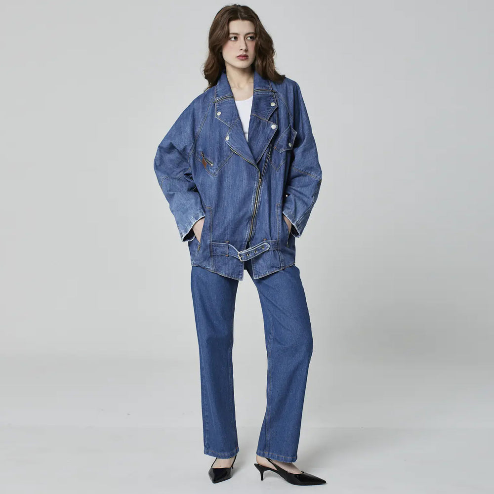 JAQUETA OVERSIZED PERFECTO JEANS AZUL MÉDIO