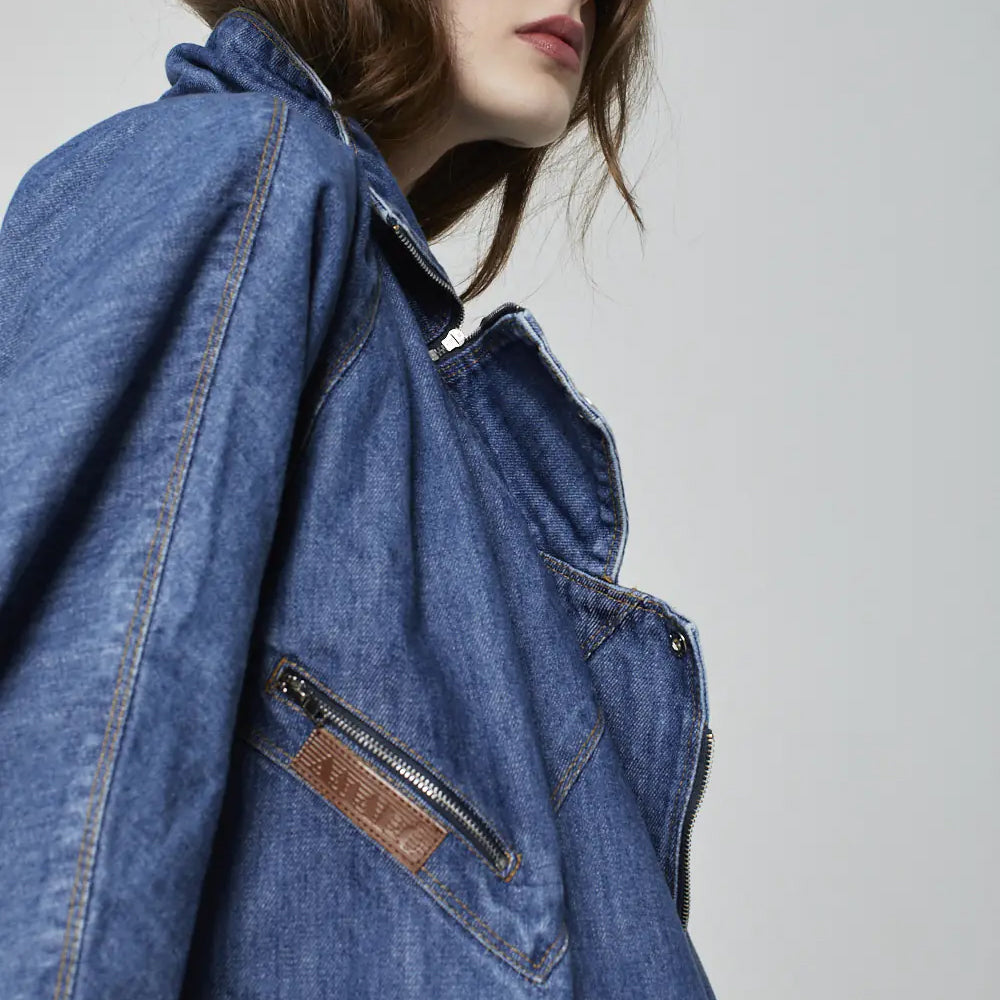 JAQUETA OVERSIZED PERFECTO JEANS AZUL MÉDIO