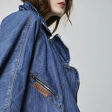 JAQUETA OVERSIZED PERFECTO JEANS AZUL MÉDIO