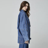 JAQUETA OVERSIZED PERFECTO JEANS AZUL MÉDIO