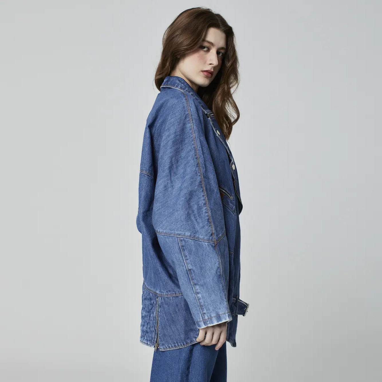 JAQUETA OVERSIZED PERFECTO JEANS AZUL MÉDIO