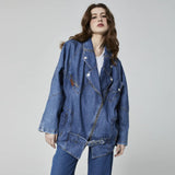 JAQUETA OVERSIZED PERFECTO JEANS AZUL MÉDIO