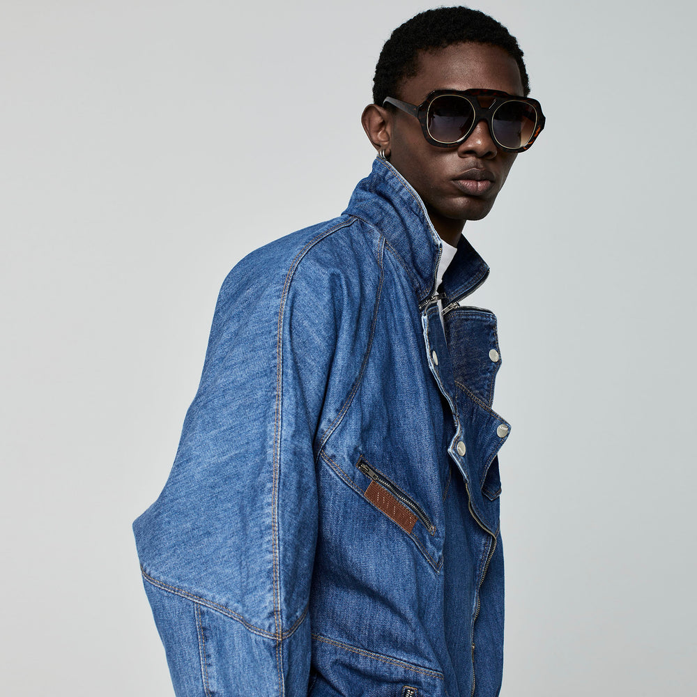 JAQUETA OVERSIZED PERFECTO JEANS AZUL MÉDIO