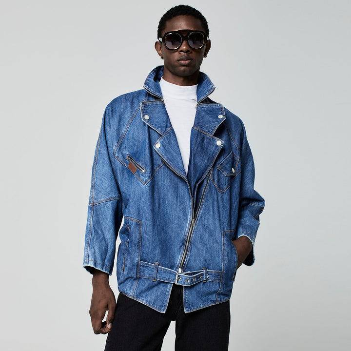 JAQUETA OVERSIZED PERFECTO JEANS AZUL MÉDIO