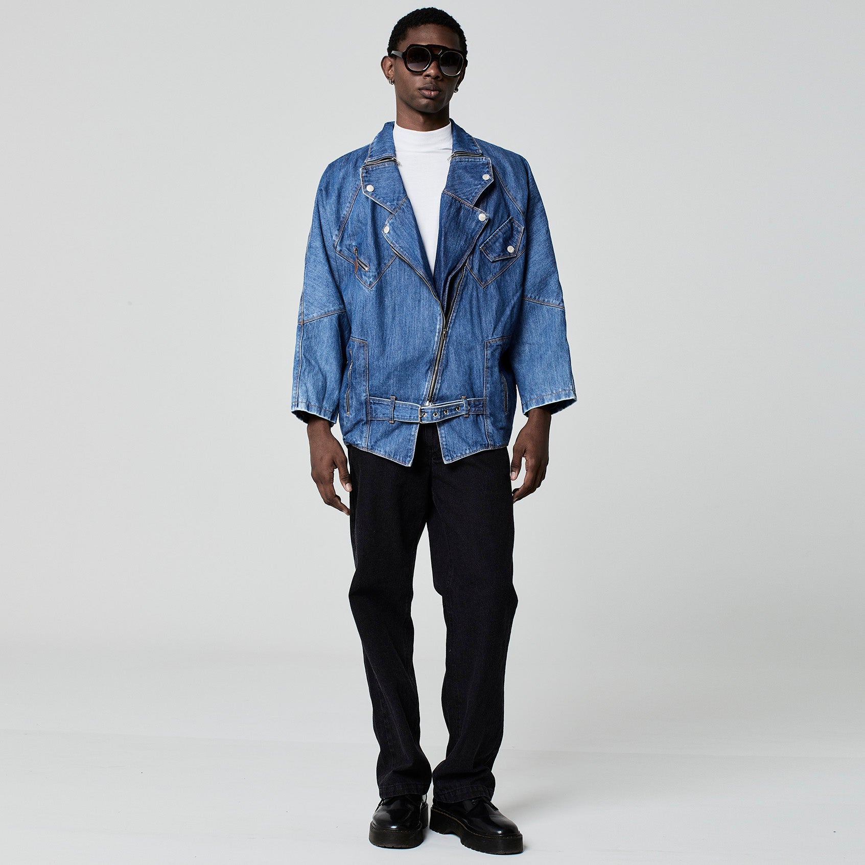 JAQUETA OVERSIZED PERFECTO JEANS AZUL MÉDIO