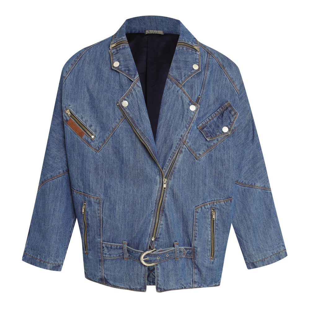 JAQUETA OVERSIZED PERFECTO JEANS AZUL MÉDIO