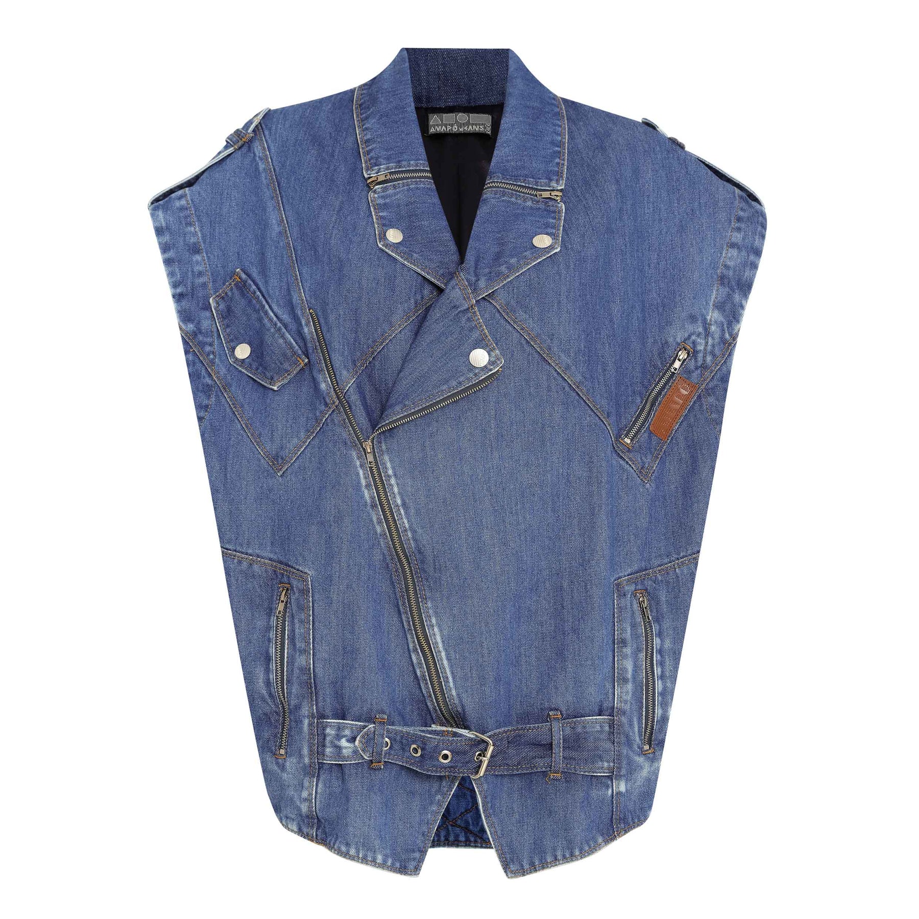 COLETE OVERSIZED PERFECTO JEANS AZUL MÉDIO