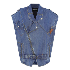 COLETE OVERSIZED PERFECTO JEANS AZUL MÉDIO