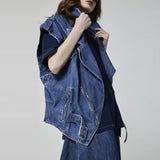 COLETE OVERSIZED PERFECTO JEANS AZUL MÉDIO