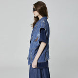 COLETE OVERSIZED PERFECTO JEANS AZUL MÉDIO