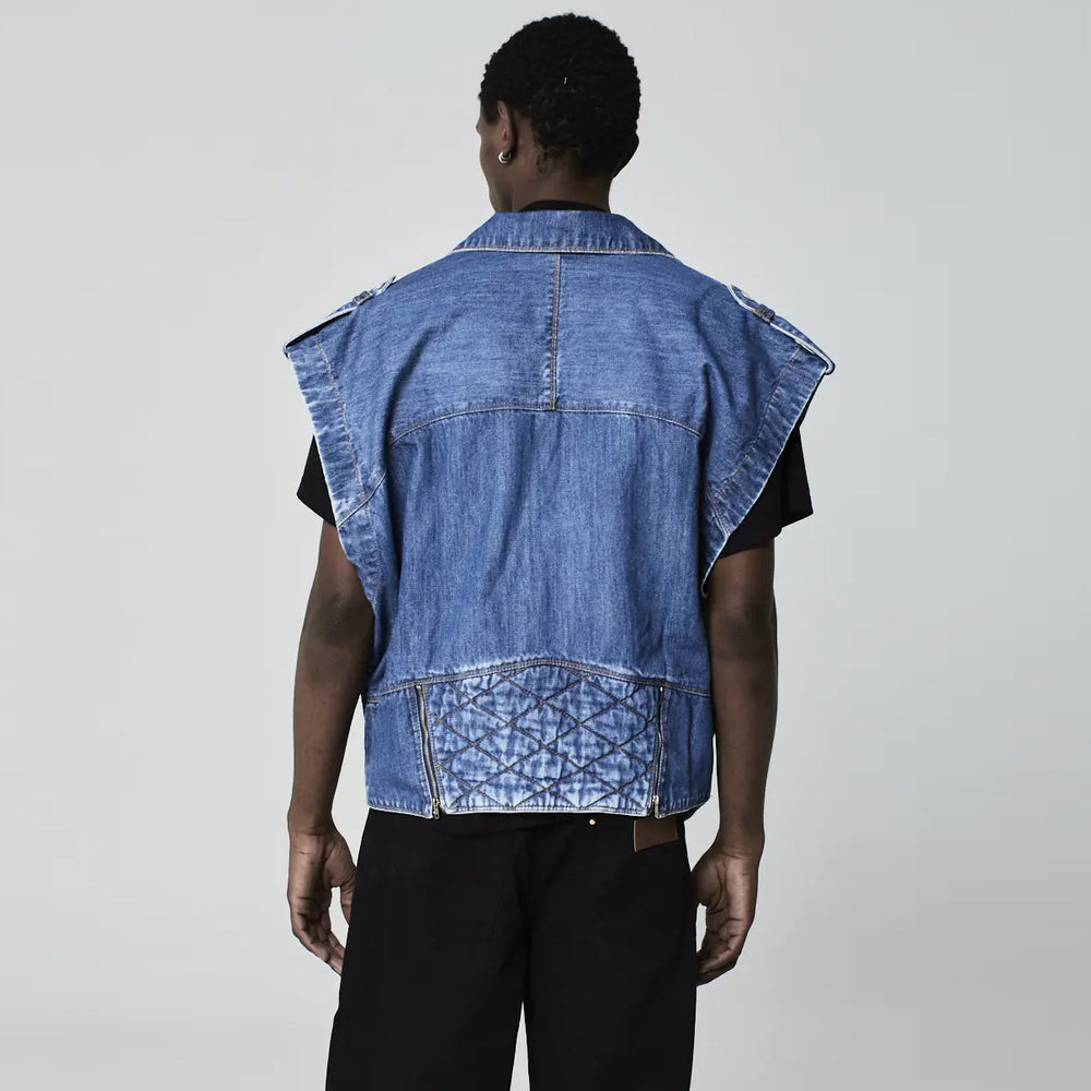 COLETE OVERSIZED PERFECTO JEANS AZUL MÉDIO