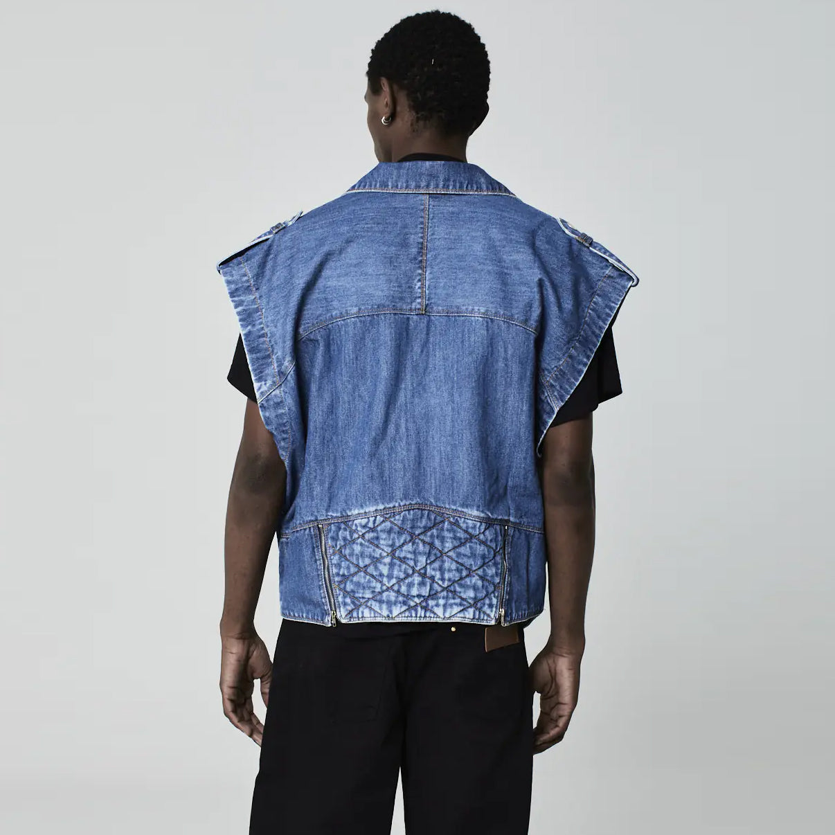 COLETE OVERSIZED PERFECTO JEANS AZUL MÉDIO