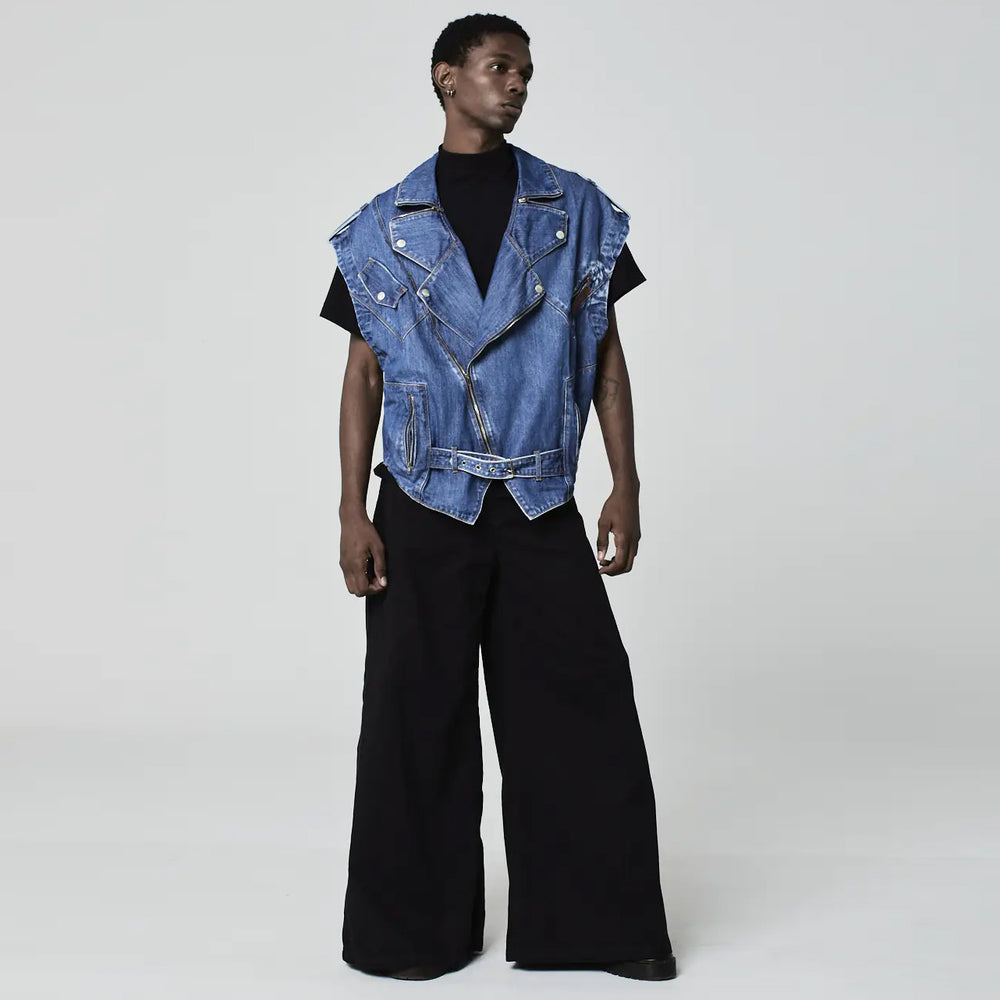 COLETE OVERSIZED PERFECTO JEANS AZUL MÉDIO