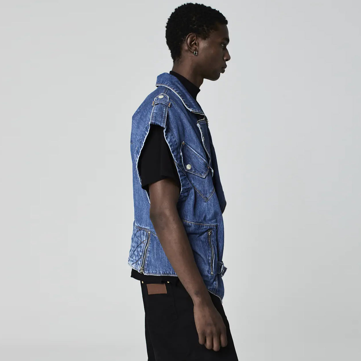 COLETE OVERSIZED PERFECTO JEANS AZUL MÉDIO