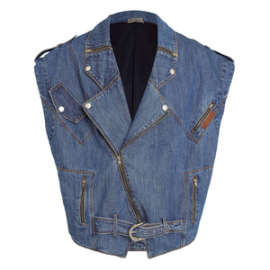COLETE OVERSIZED PERFECTO JEANS AZUL MÉDIO