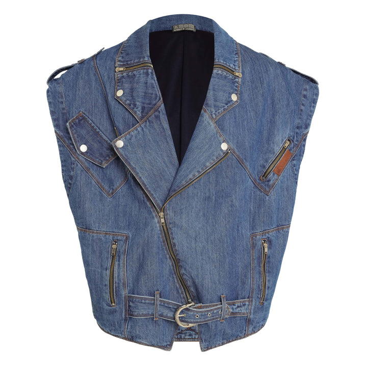 COLETE OVERSIZED PERFECTO JEANS AZUL MÉDIO