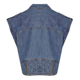 COLETE OVERSIZED PERFECTO JEANS AZUL MÉDIO