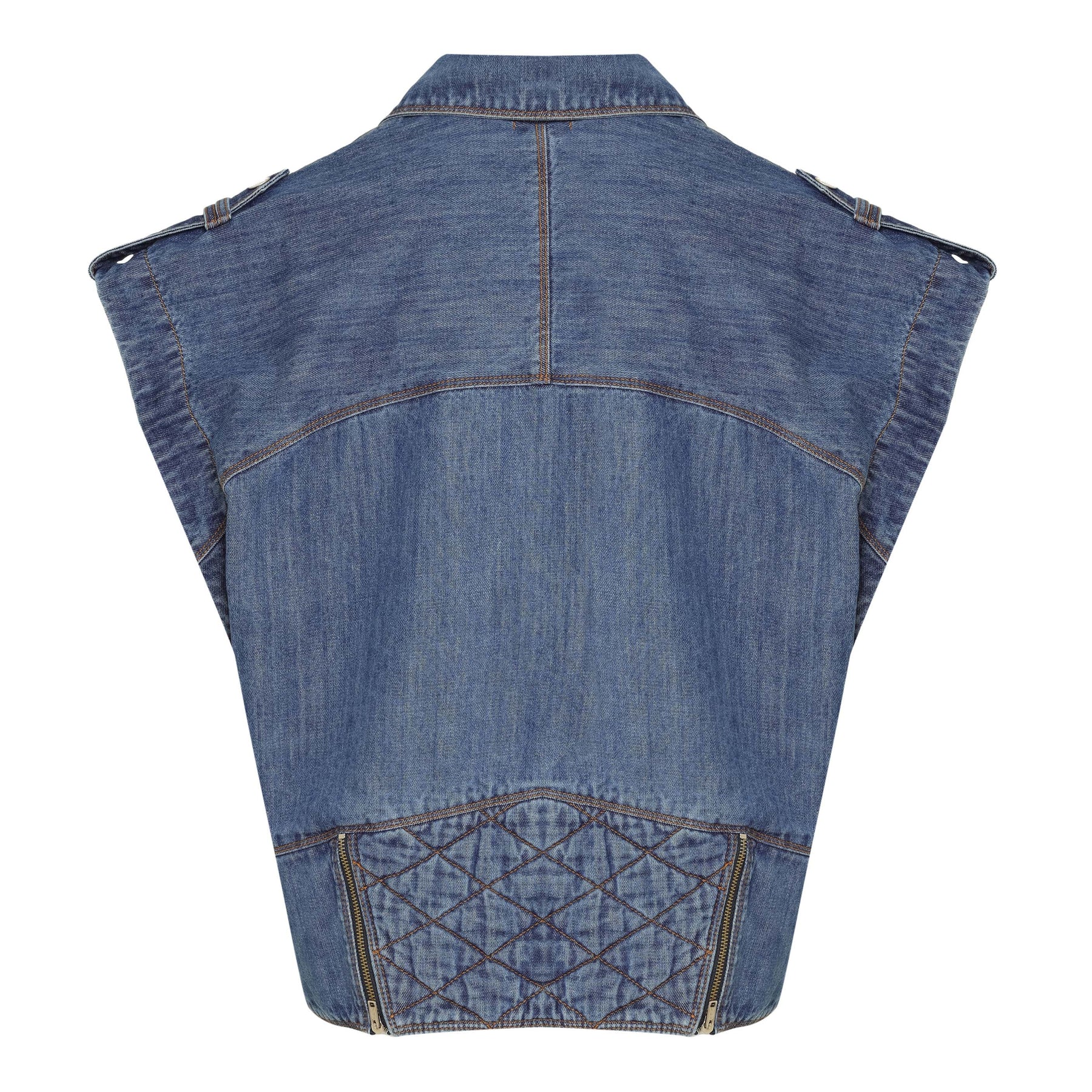 COLETE OVERSIZED PERFECTO JEANS AZUL MÉDIO