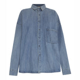 CAMISA OVERSIZED JEANS AZUL MÉDIO