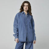 CAMISA OVERSIZED JEANS AZUL MÉDIO
