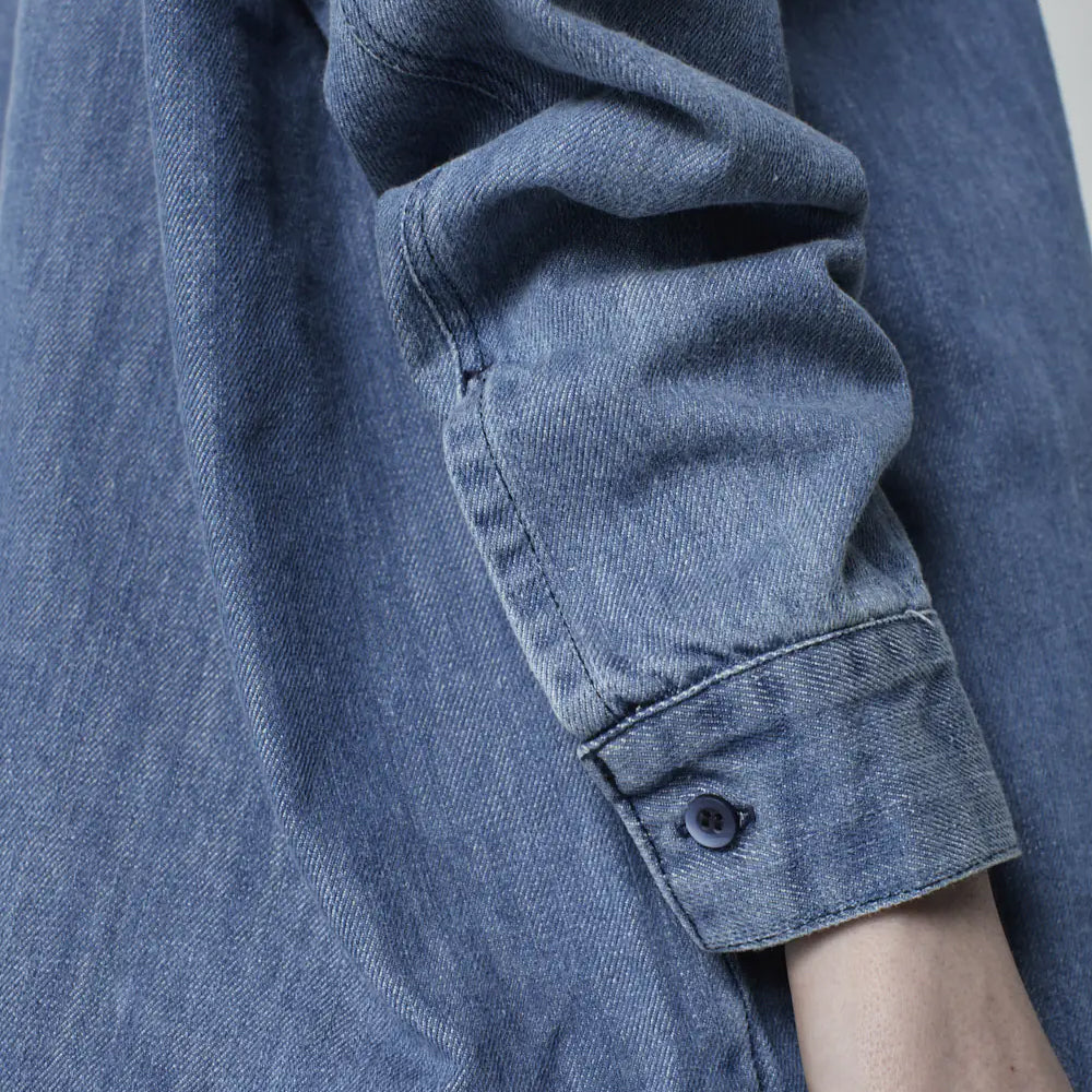 CAMISA OVERSIZED JEANS AZUL MÉDIO