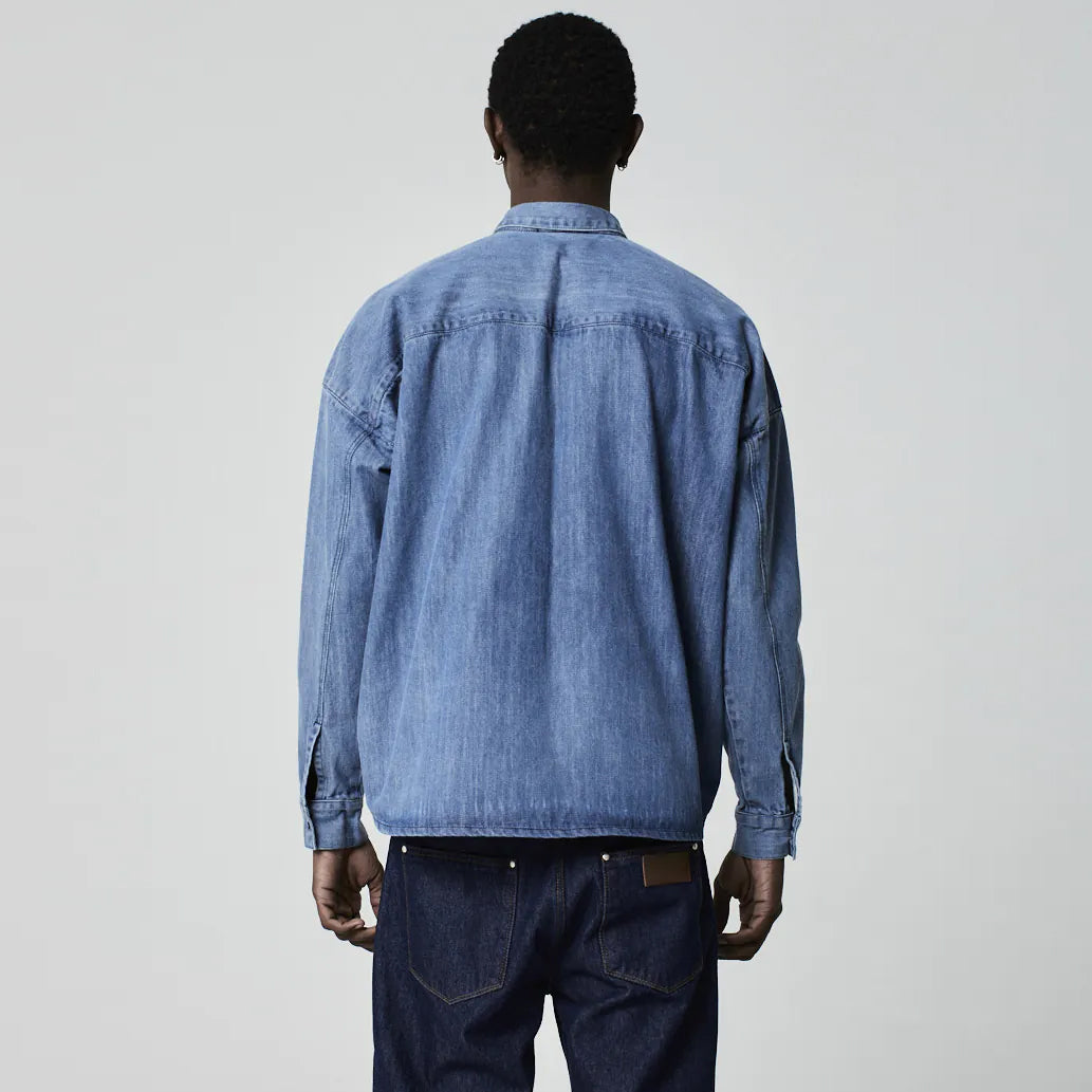 CAMISA OVERSIZED JEANS AZUL MÉDIO