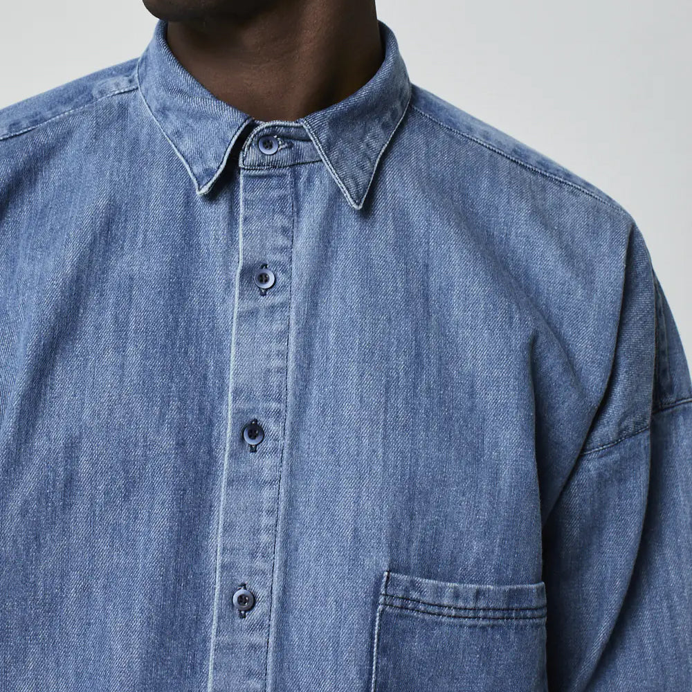 CAMISA OVERSIZED JEANS AZUL MÉDIO