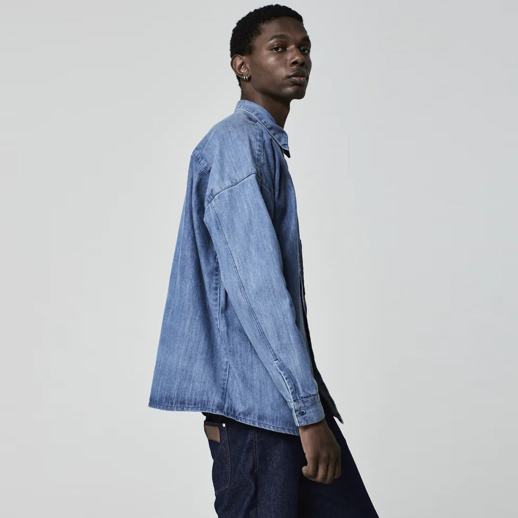 CAMISA OVERSIZED JEANS AZUL MÉDIO