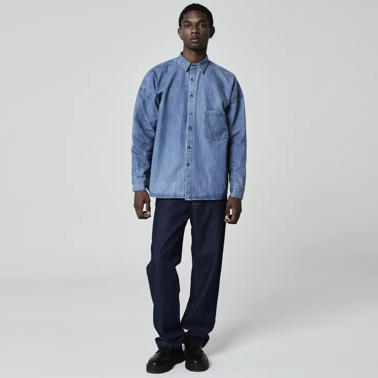 CAMISA OVERSIZED JEANS AZUL MÉDIO
