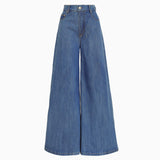 CALÇA SUPER WIDE LEG JEANS AZUL MÉDIO