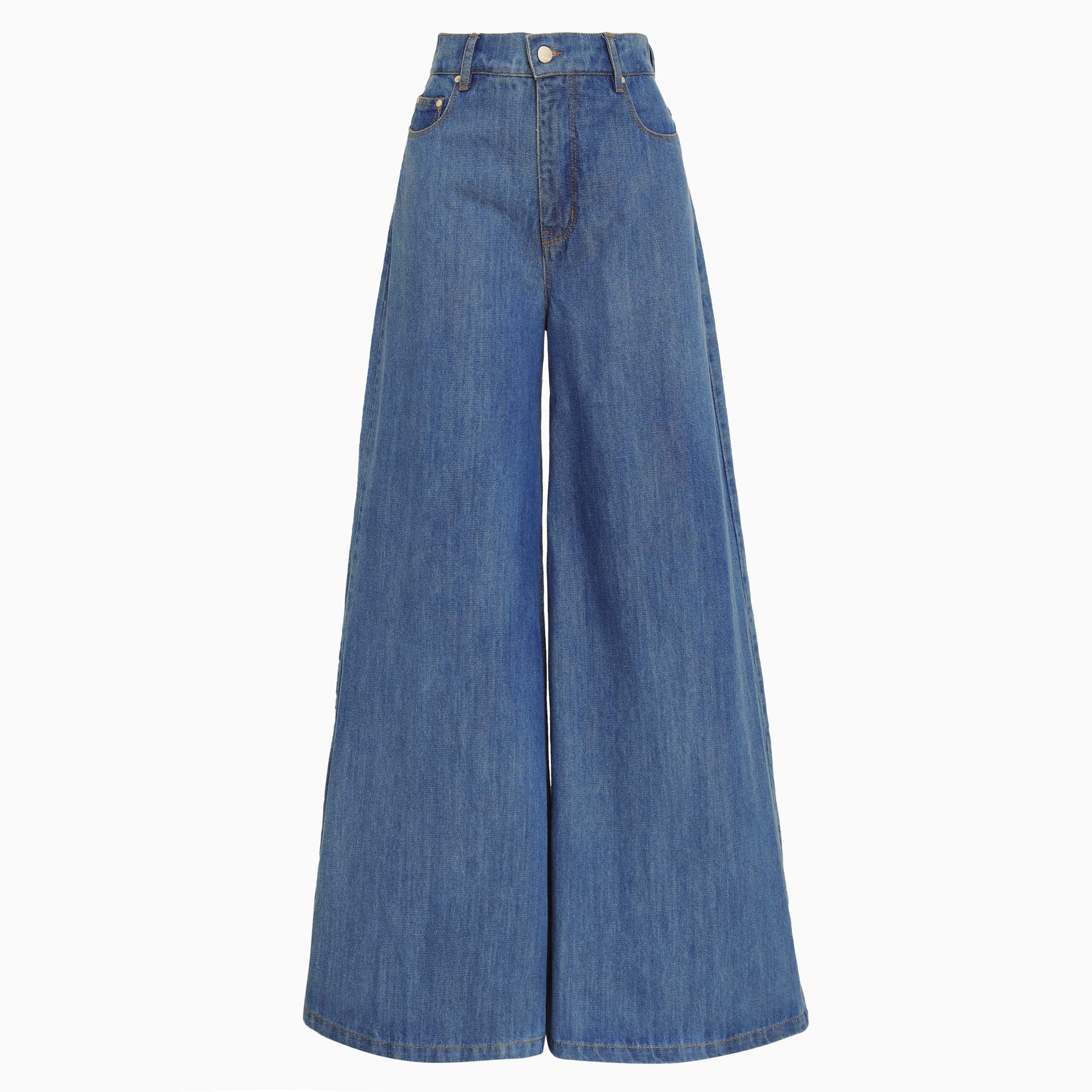 CALÇA SUPER WIDE LEG JEANS AZUL MÉDIO