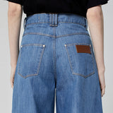 CALÇA SUPER WIDE LEG JEANS AZUL MÉDIO