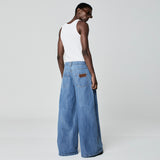 CALÇA SUPER WIDE LEG JEANS AZUL MÉDIO