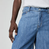 CALÇA SUPER WIDE LEG JEANS AZUL MÉDIO