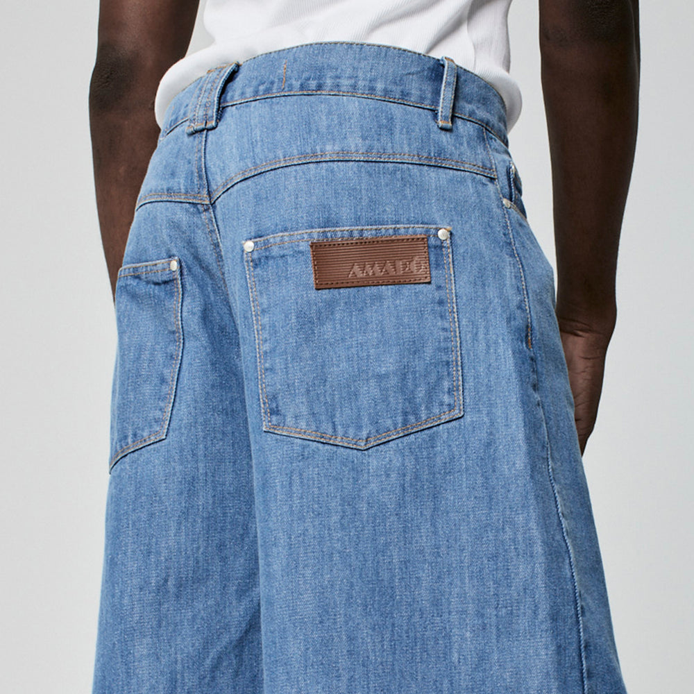CALÇA SUPER WIDE LEG JEANS AZUL MÉDIO