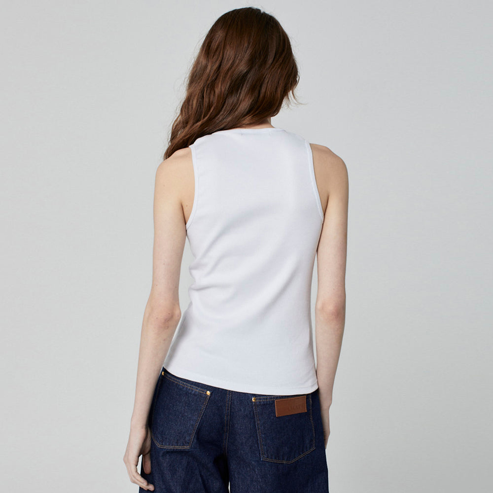 REGATA TANK TOP CANELADA BRANCA