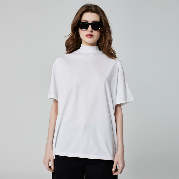 CAMISETA OVERSIZED GOLA ALTA BRANCA